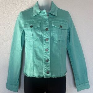 Kut from the Kloth Teal Kara Denim Jacket